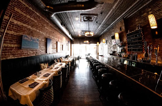 Dining room and bar seating at Crush